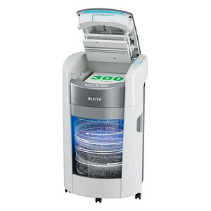 LEITZ IQ OptiMax Autofeed Office 300 Aktenvernichter mit Partikelschnitt P-5, 2 x 5 mm, bis 300 Blatt
