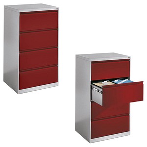CP C 2000 Acurado Hängeregistraturschrank lichtgrau, rubinrot 4 Schubladen 78,7 x 59,0 x 135,7 cm, 1 St.