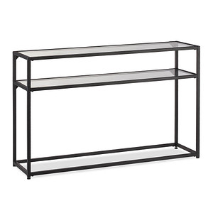 relaxdays Konsolentisch schwarz/transparent 110,0 x 30,0 x 70,0 cm, 1 St.