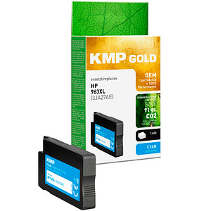 KMP Gold cyan pigmentiert Druckerpatrone kompatibel zu HP 963XL (3JA27AE)