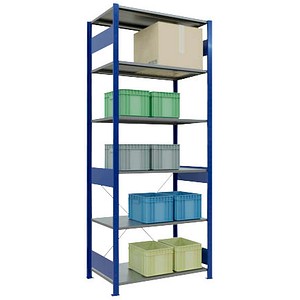 SCHULTE Schwerlastregal MULTIplus 150 12661-B enzianblau 100,0 x 60,0 x 250,0 cm
