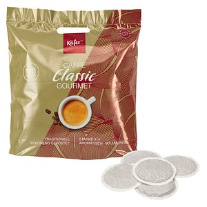 Käfer Caffè Classic Gourmet Kaffeepads, Arabica- und Robustabohnen mild, 108 St.