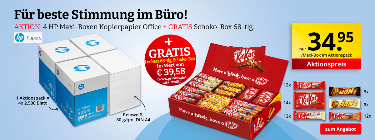 Kopierpapier + GRATIS KitKat-Schokoladen-Box